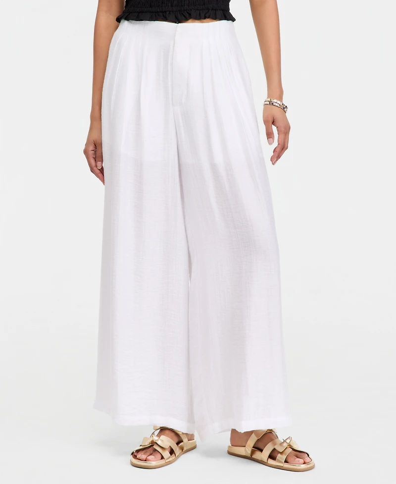 On 34th Women's Pintucked Gauze Wide-Leg Pants, Regular & Short, Macy's Exclusive