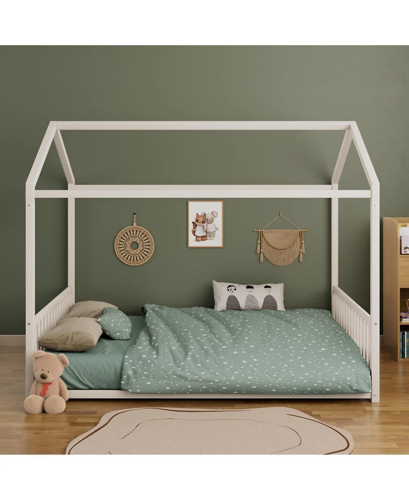 Streamdale Furniture Metal Montessori Design, Safety Rails, Low-to-Ground Frame Bed Frame