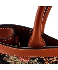 Pre-Owned Celine Small Vertical Cabas Tote Floral Jacquard with Leather