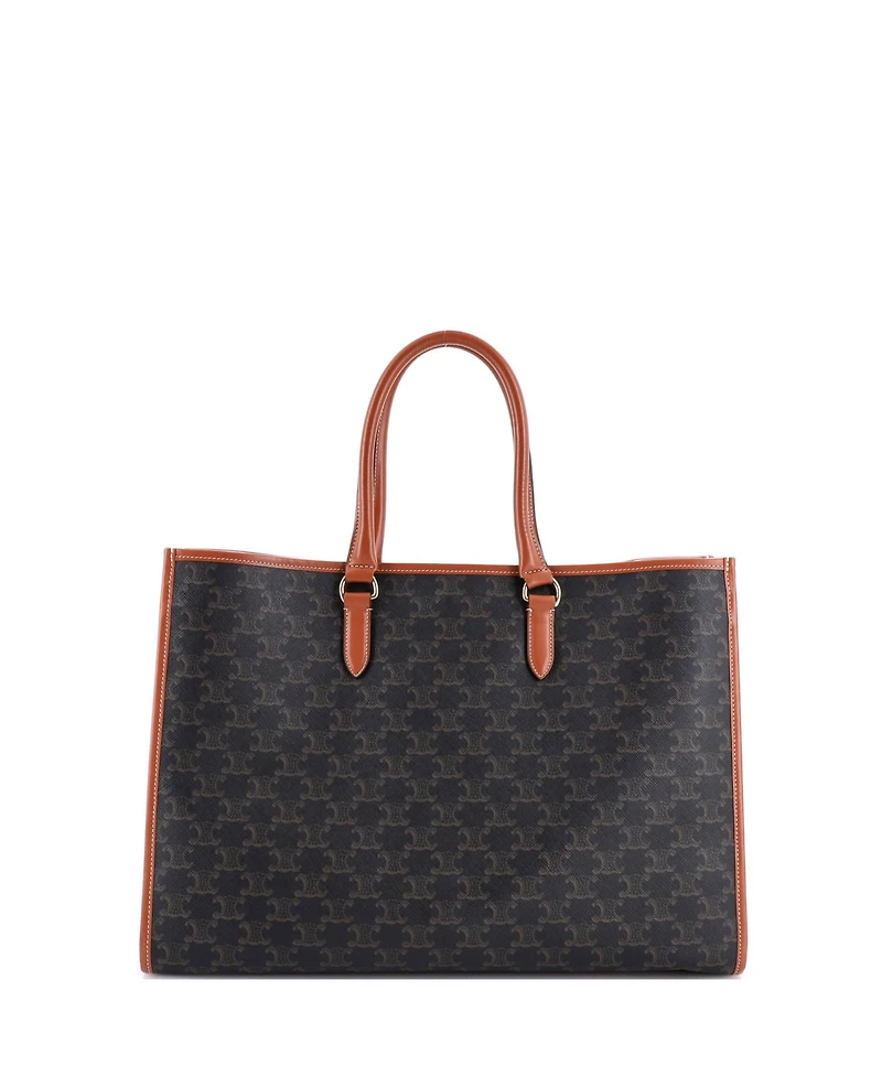 Pre-Owned Celine Horizontal Cabas Tote Triomphe Coated Canvas