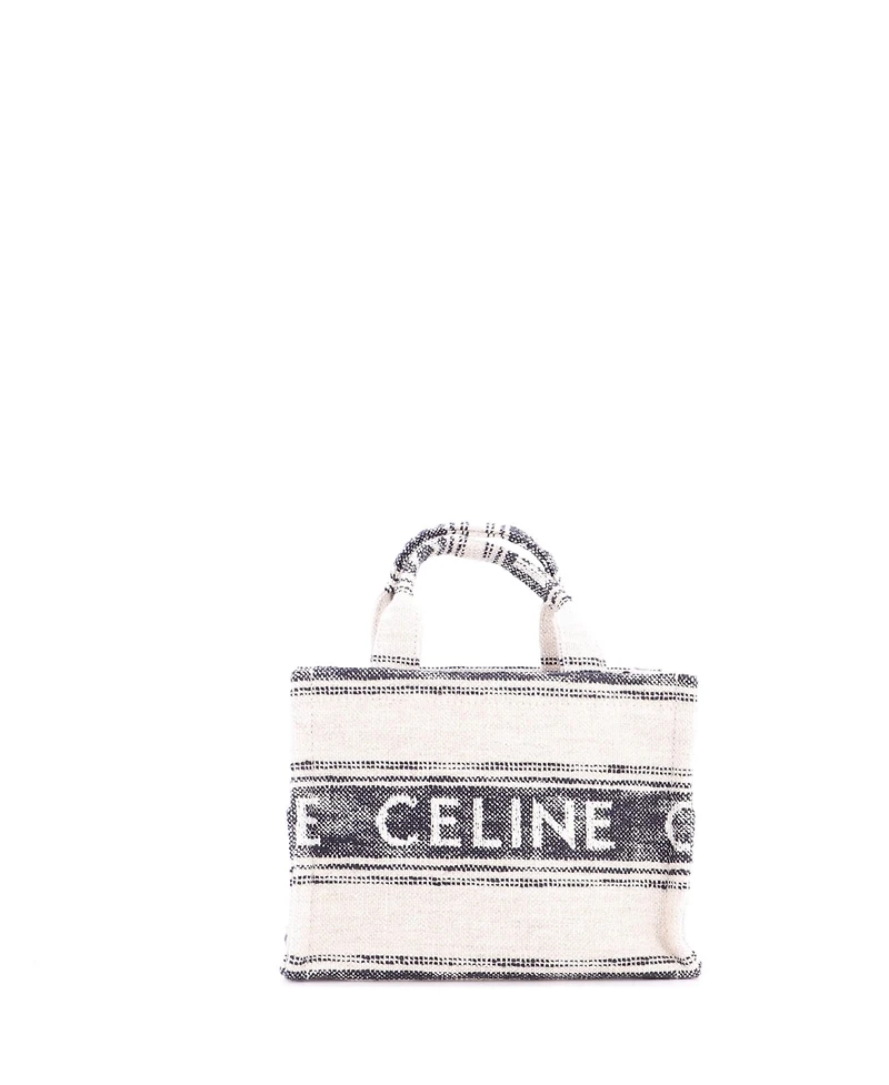 Pre-Owned Celine Small Cabas Thais Tote Striped Jacquard Textile