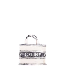 Pre-Owned Celine Small Cabas Thais Tote Striped Jacquard Textile