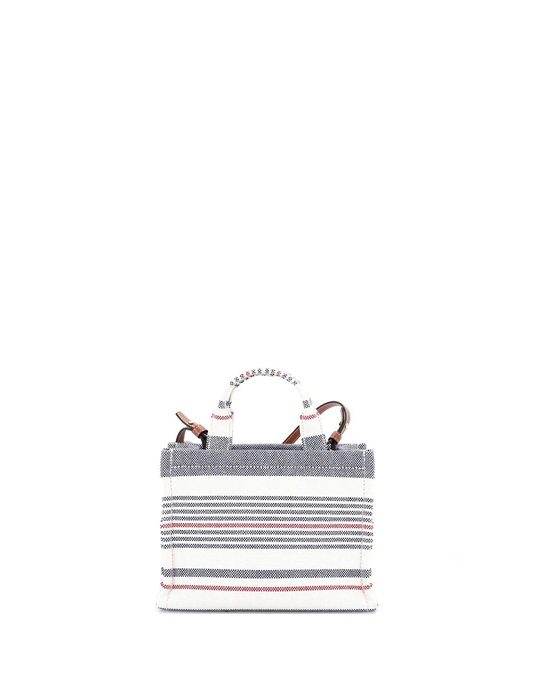 Pre-Owned Celine Small Cabas Thais Tote Triomphe Striped Canvas