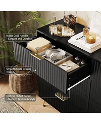 gaomon Dresser for Bedroom with 8 Drawers,55'' Wide Modern Chest of Wooden Metal Handle,Clothes Storage Organizer,Dresser Tv Stand