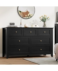 gaomon 7 Drawer Dresser for Bedroom, 54" Wide Large with Deep Drawers & Metal Knobs, Modern Wooden Chests of Entryway