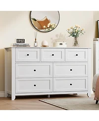 gaomon 7 Drawer Dresser for Bedroom, 54" Wide Large with Deep Drawers & Metal Knobs, Modern Wooden Chests of Entryway