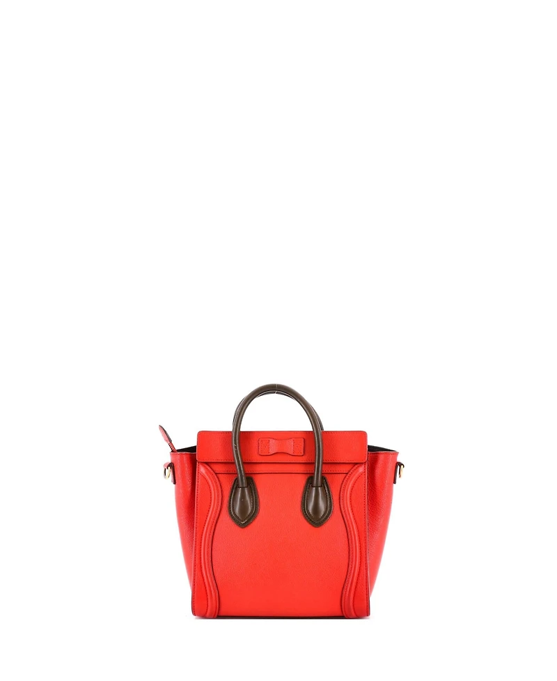 Pre-Owned Celine Nano Bicolor Luggage Bag Grainy Leather