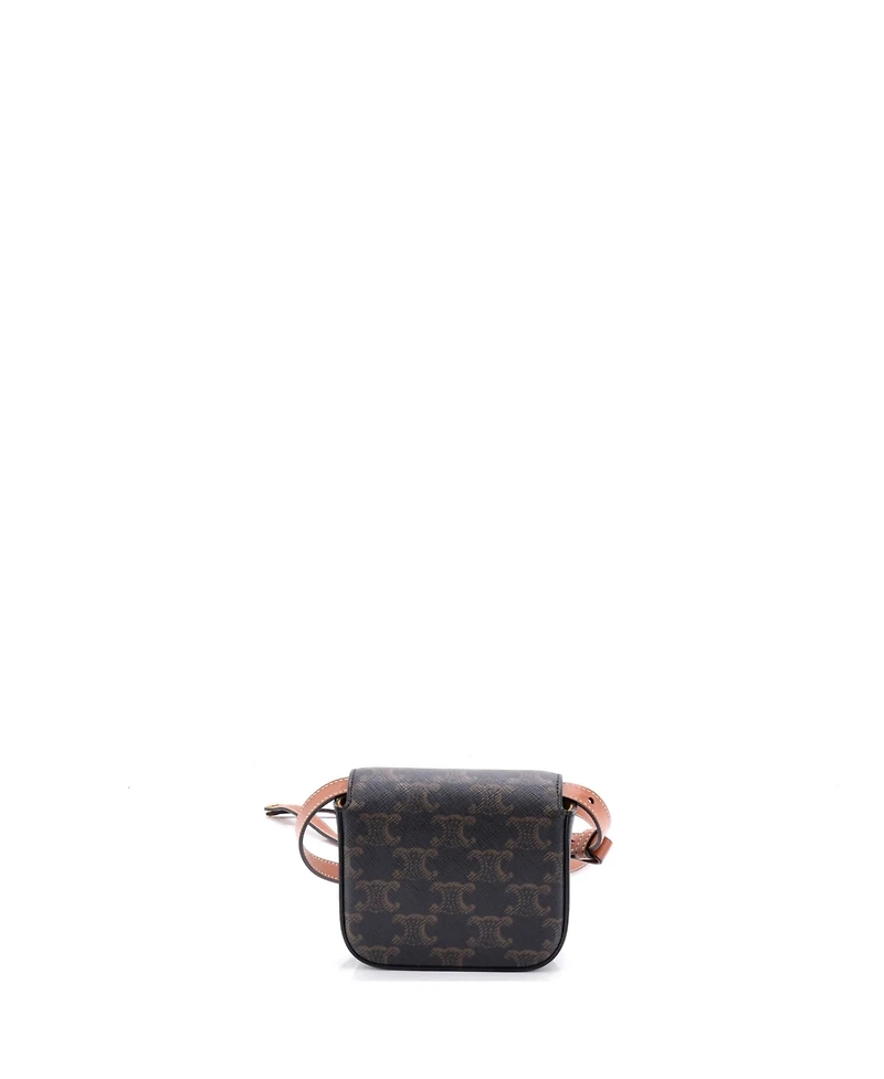 Pre-Owned Celine Mini Triomphe Shoulder Bag Triomphe Coated Canvas