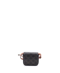 Pre-Owned Celine Mini Triomphe Shoulder Bag Triomphe Coated Canvas
