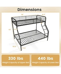 Sugift Bed with Ladder and Full-length Guardrails