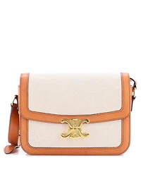 Pre-Owned Celine Medium Triomphe Shoulder Bag Canvas with Leather