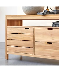 Tikamoon Solid teak wood vanity cabinet wash-stand counterdesign drawers bathroom