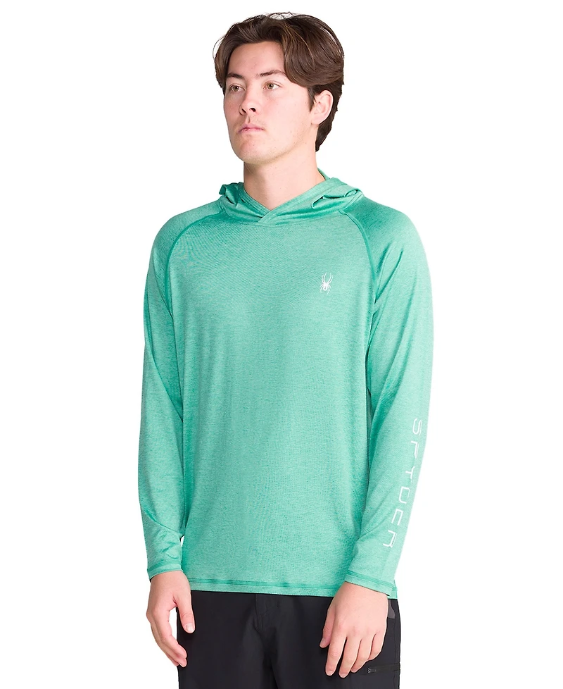 Spyder Men's Hooded Raglan Long-Sleeve Upf 50+ Rashguard