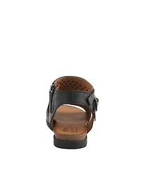 Spring Step Covington Women's Leather Cut-Out Sandals with Ankle Coverage and Buckle Detail