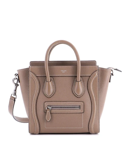 Pre-Owned Celine Nano Luggage Bag Grainy Leather