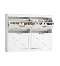 gaomon Wide Freestanding Shoe Storage Cabinet with 4 Flip Drawers