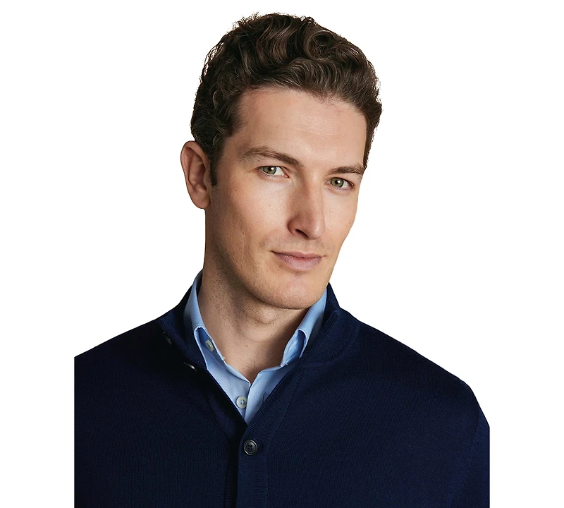 Charles Tyrwhitt Men's Oatmeal Chunky Merino Sweater