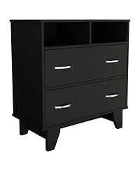 flynama Modern 4 Drawer Dresser Mdf Cabinet with Wheels for Bedroom Living Room Entryway