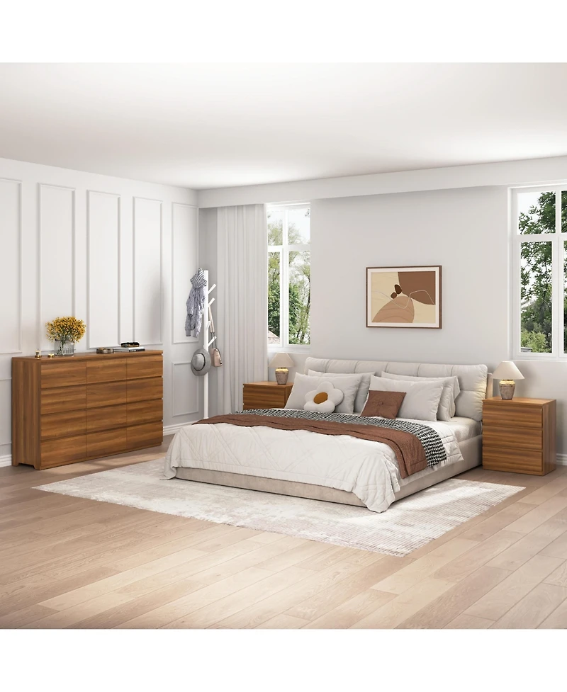 flynama 6 Drawer Dresser with Soft Close Drawers Wood for Bedroom Living Room