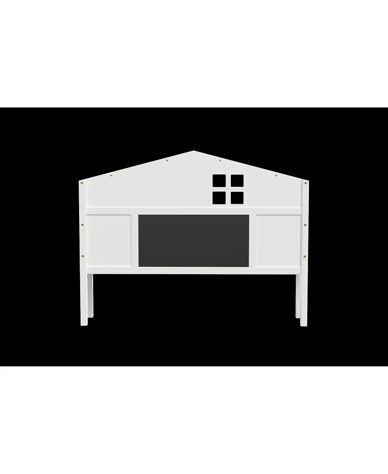 Flynama Full Size Headboard Storage Cabinet with Chalkboard for Montessori Bed