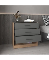 flynama Modern 6 Drawer Dresser Engineered Wood Cabinet Handle Free for Bedroom Living Room Closet