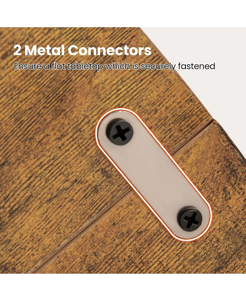 Sugift 47 Inch Dining Table for 4-6 People Round Kitchen Table with Cross Base