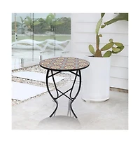 Jiallo Mosaic Art Collection Floral Accent Table