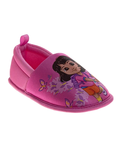 Nickelodeon Toddler Dora the Explorer Slippers Plush, Warm, and Soft House Shoes