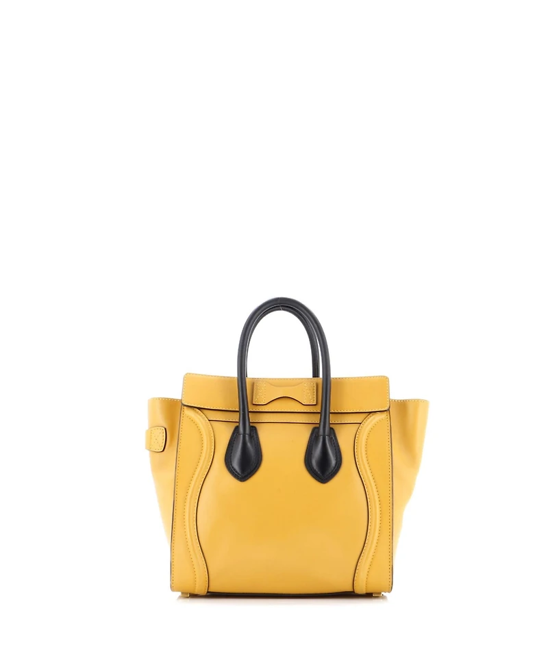 Pre-Owned Celine Micro Bicolor Luggage Bag Leather