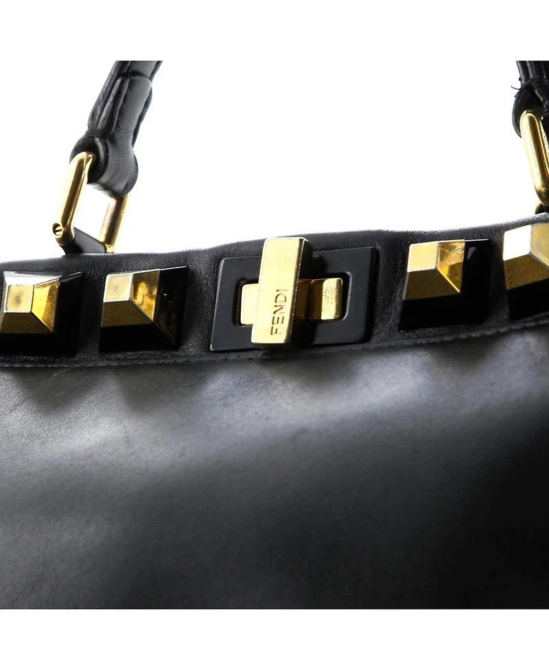 Pre-Owned Fendi Mini Peekaboo Bag Leather with Studded Detail