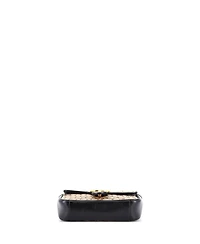 Pre-Owned Gucci Mini Gg Marmont Flap Bag Diagonal Quilted Gg Canvas with Leather