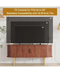 gaomon 47 inch Tv Stand for Up to 80 Inch Tv, Media Console with Sliding Doors and Storage, Modern Wood Entertainment Center for Living Room, Bedroom