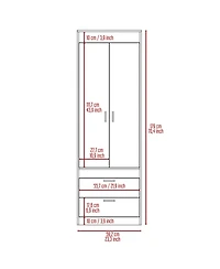 flynama Lisboa Armoire Double Door with 2 Drawers Hanging Rod Metal Handles