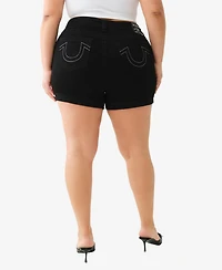 True Religion Plus Jennie Mid-Rise Curvy Rolled Shorts