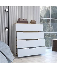 flynama Lynbrook 4 Drawer Dresser and Manufactured Wood Construction for Bedroom Storage
