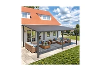 Aecojoy 20'X12' Hardtop Gazebo Outdoor Pergola Lean to Metal Pergolas
