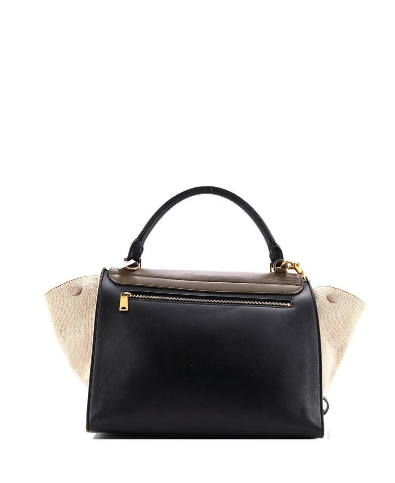 Pre-Owned Celine Medium Trapeze Bag Leather with Canvas