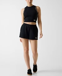 Guess Women's Round Neck Sleeveless Crop Top