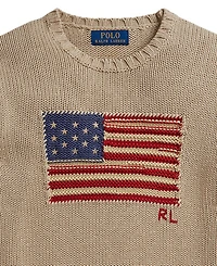 Polo Ralph Lauren Boys' 8-20 Contrast Trim Iconic Flag Sweater