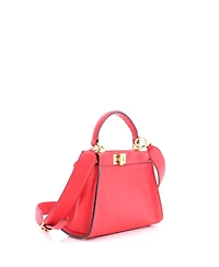 Pre-Owned Fendi Mini Peekaboo Bag Leather with Zucca Suede Interior