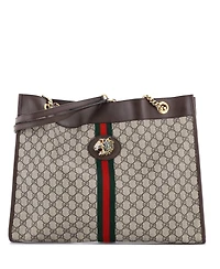 Pre-Owned Gucci Large Rajah Chain Tote Gg Coated Canvas