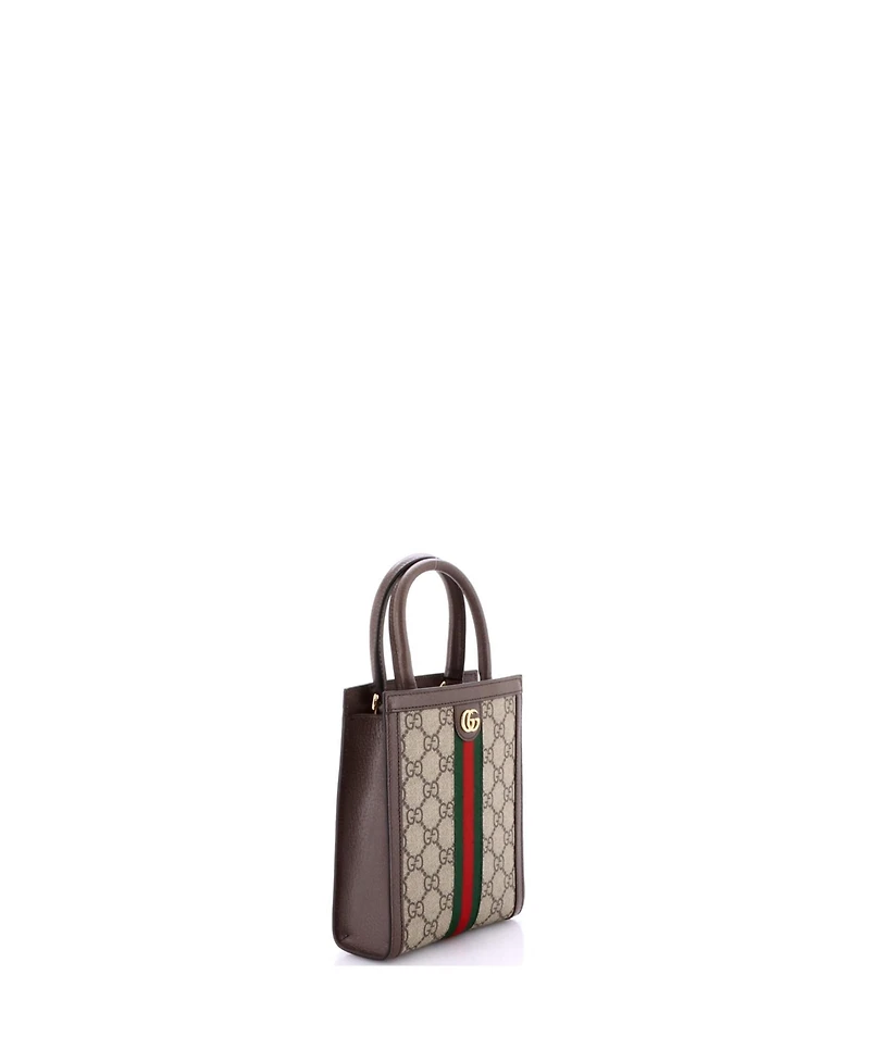 Pre-Owned Gucci Super Mini Ophidia Convertible Tote Gg Coated Canvas