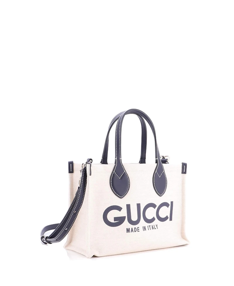 Pre-Owned Gucci Small Logo Shopper Tote Printed Canvas