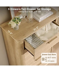 flynama Modern Drawer Dresser Finish Sturdy Construction for Bedroom Living Room Storage