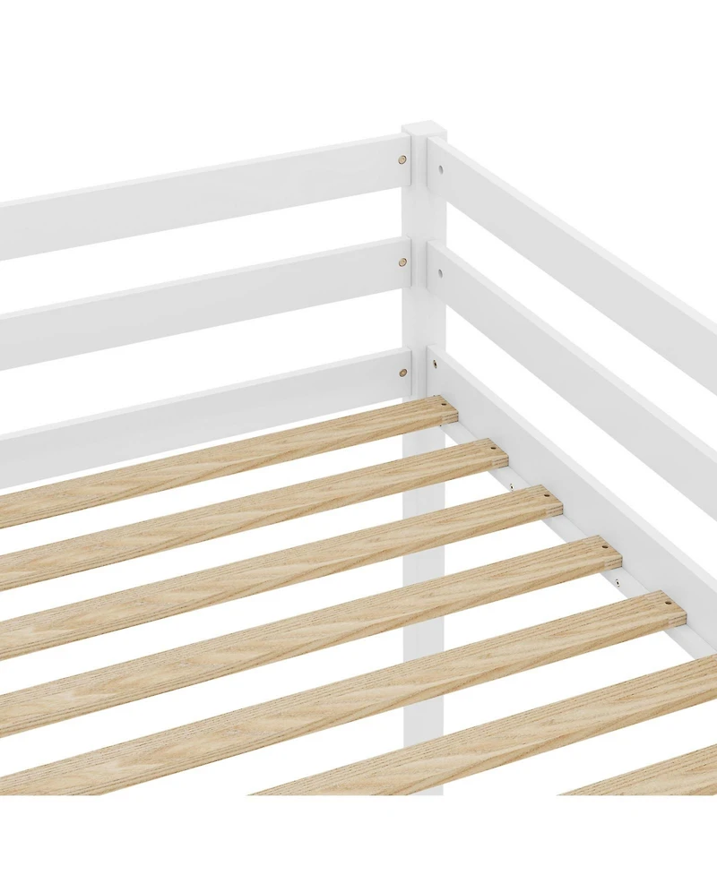 Sugift Twin Loft Bed with Led Lights Desk No Box Spring Needed