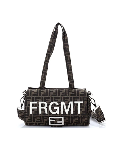 Pre-Owned Fendi x Frgmt Foldable Baguette Bag Zucca Canvas