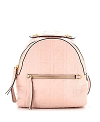 Pre-Owned Fendi Mini By The Way Backpack Zucca Embossed Leather
