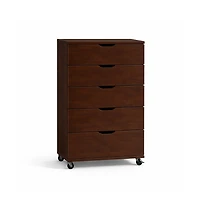 flynama Sturdy 5 Drawer Dresser on Wheels Mobile Storage Cabinet 30.71W 15.75D 44.49H for Bedroom Closet
