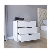 flynama 3 Drawer Contemporary Dresser Sturdy Cabinet for Living Room Home Furniture with Spacious Drawers Easy Assembly