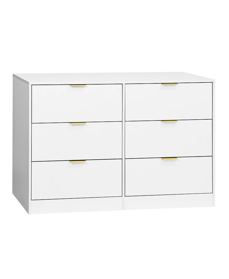 flynama Simply Modern 6 Drawer Dresser for Bedroom Living Room Hallway Entryway